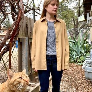 90s vintage polyester tan shacket